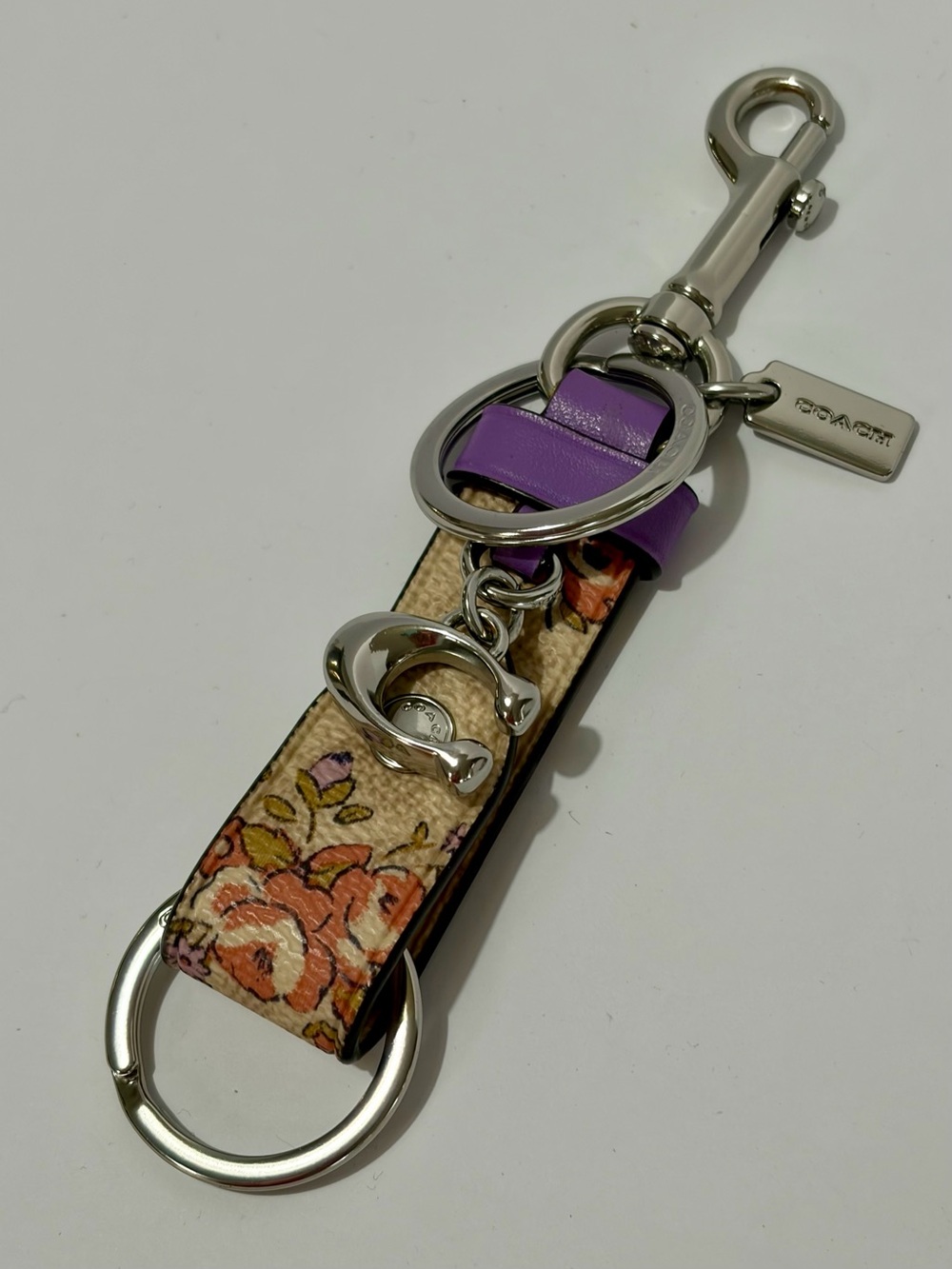 COACH Trigger Snap Bag Charm In Floral Print